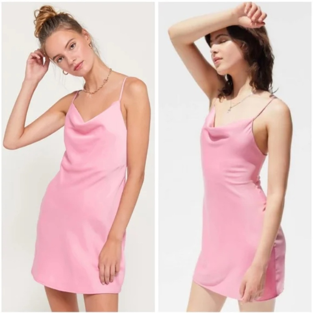 Urban Outfitters Pink Silk Mini Dress